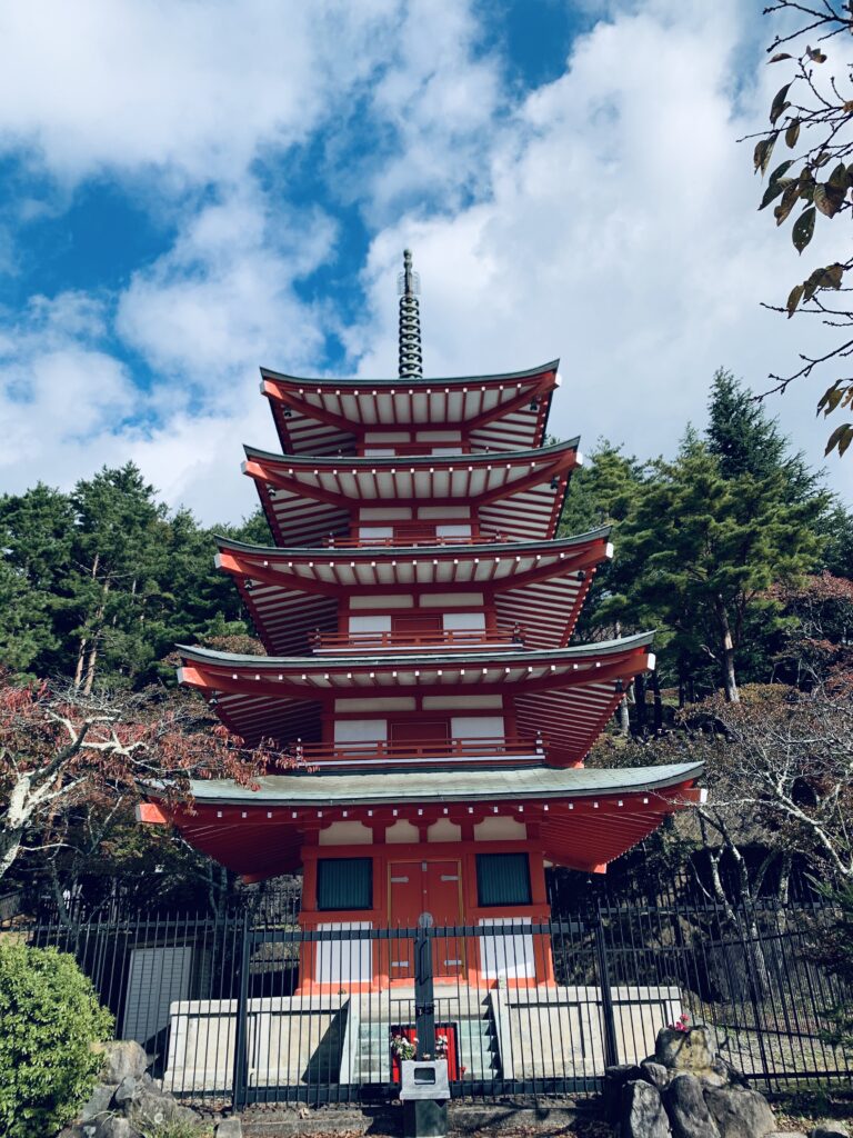 A Pagoda in vermillion colour