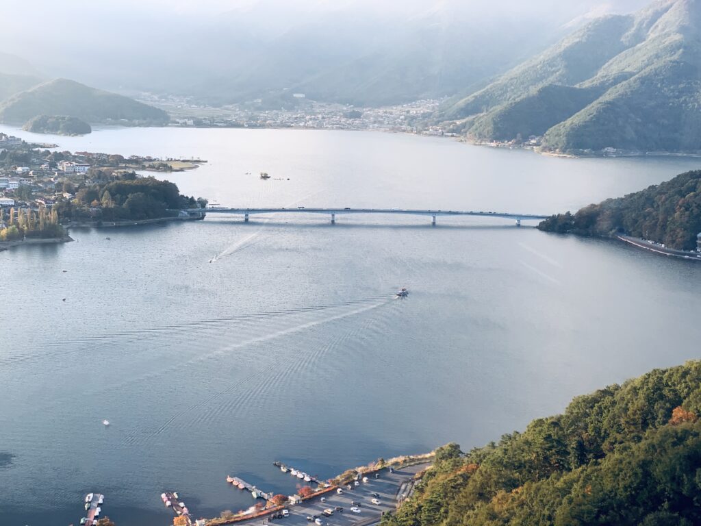 A bird's eye view of Lake Kawaguchi